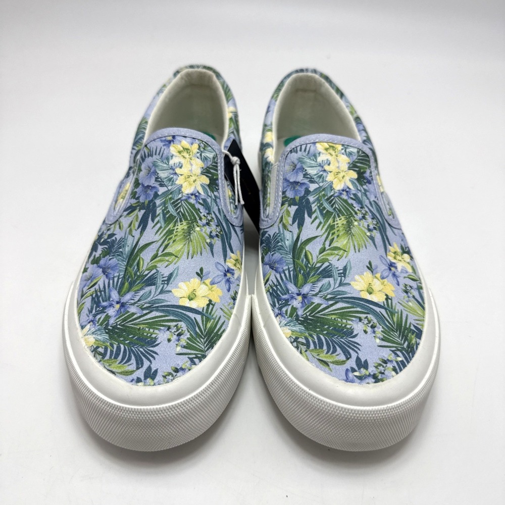 Tommy Bahama Women's 8 Slip On Sneakers Blue Yellow Green Tropical Floral - Picture 3 of 6
